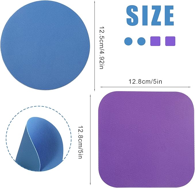 4pcs Jar Opener Gripper Pads, Rubber Jar Grippers Multi-function Jar Opener for Seniors with Weak Hands Kitchen Coasters (Blue, Purple)