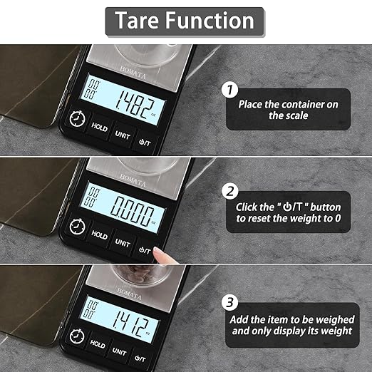 BOMATA 1000 g x 0.01 g Digital Scale with Timer, Mini Digital Small & Thin Travel Pocket Scale, Grams and Ounces with Silicone Mat, High Precision.. CS150 0.01 g