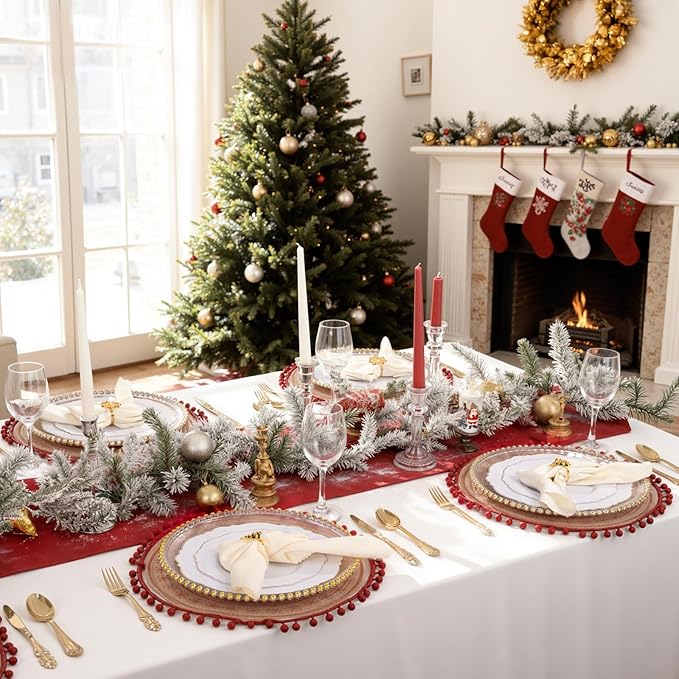 WDF 30Guest Gold Plastic Plates - High-end Baroque Design - 10.25&7.5in Wedding White and Gold Plates Disposable for Christmas Parties/Wedding