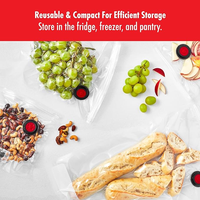 ZWILLING Fresh & Save 30-pc Assorted Sizes Vacuum Sealer Bags, Reusable Sous Vide Bags