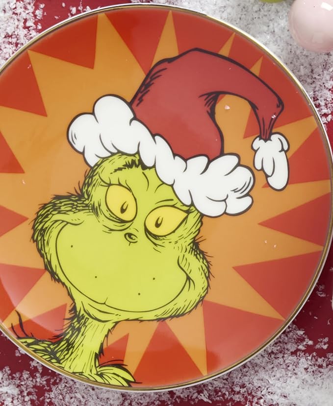 Lenox 898093 Merry Grinchmas Tidbit Plates, Service For 4, Assorted, Christmas Dishes, Dinnerware Set, Holiday