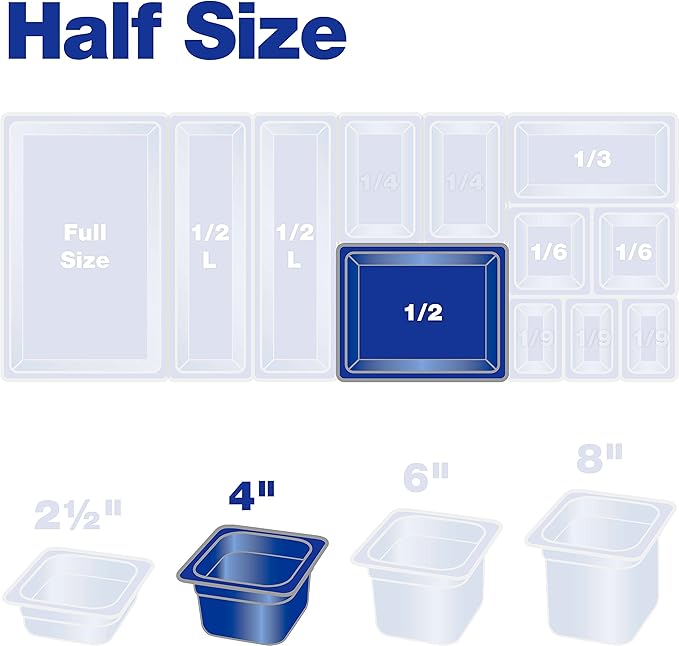 Carlisle FoodService Products 10221B03 StorPlus Half Size Food Pan, Polycarbonate, 4" Deep, Black