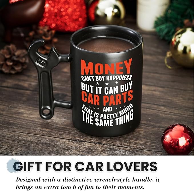 Onebttl Car Gifts For Men, Women, Dad, Mechanic - 13.5oz/400ml Ceramic Wrench Coffee Mug - Money