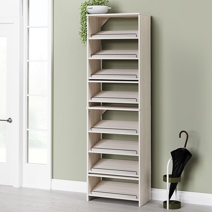 ClosetMaid SuiteSymphony 25-Inch Shoe Shelf Tower, (2) 4-Shoe Shelf Packs (Creating 8-Shoe Shelves Total), White Timber