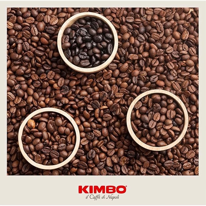 Kimbo Espresso Napoli Ground Coffee | Dark Roast | Intense Aroma & Long Lasting Flavor | 10/13 Intensity | 8.8 oz (250g) Brick