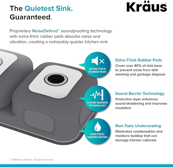 KRAUS Premier 32-inch Undermount 50/50 Double Bowl Low Divider 18-Gauge Stainless Steel Kitchen Sink with Strainers (x2), KBU32