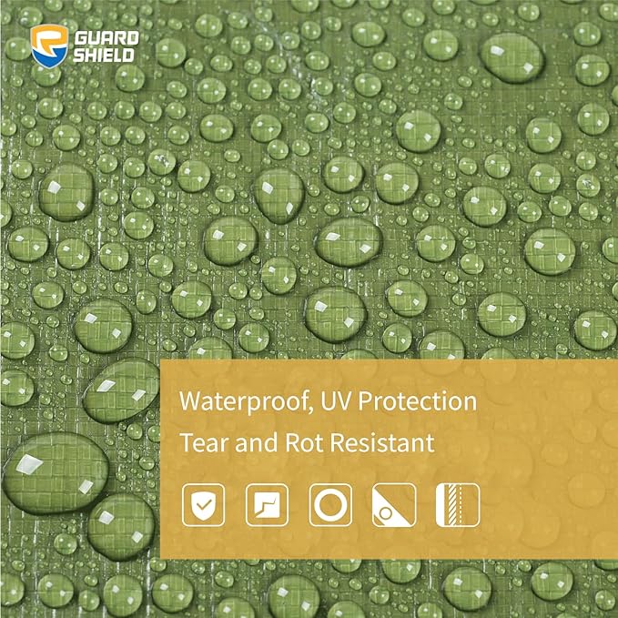 GUARD SHIELD Heavy Duty Tarp 18x24 Feet Green Multi Purpose Thick Waterproof Poly Tarp Cover 10mil