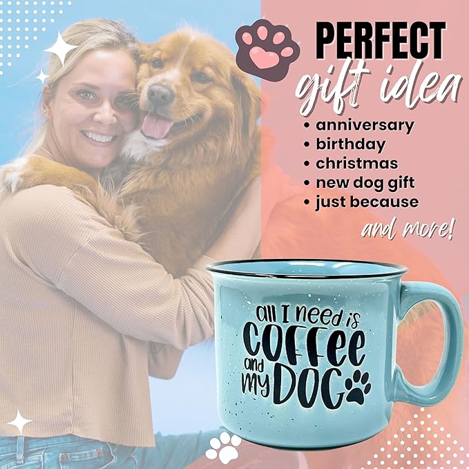 Cute Funny Large 15 oz Coffee Mug for Dog Lovers - Dog Mom, Dog Dad, Fur Mama - Unique Fun Gifts for Her, Dad, Mom, Sister, Teacher, Coworkers - Coffee Cups & Mugs with Quotes