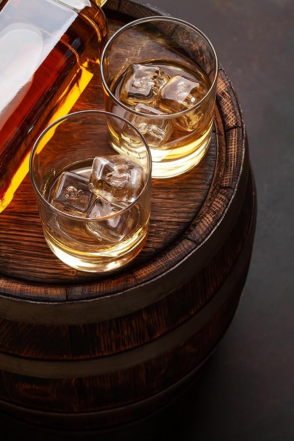 Ravenscroft Crystal | Set of 4 European Taylor Double Old Fashioned Glasses | 11 Fluid Ounces | 100% Lead-Free Crystalline | Dishwasher Safe | Gift Idea