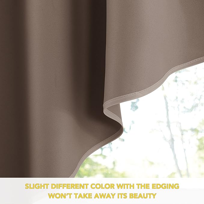 NICETOWN Valances for Windows, Elegant Room Darkening Rod Pocket Half Window Curtains for Bedroom Home Office Dining Room Decoration, W36 x L45 Each Panel, Set of 2, Cappuccino