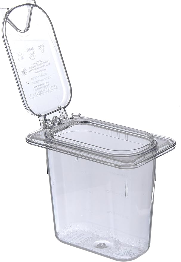 Carlisle FoodService Products Storplus Food Storage Container Food Pan, Chafing Pan for Catering, Buffets, Restaurants, Polycarbonate (Pc), 1/9 Size 6 Inches Deep, Clear, (Pack of 6)