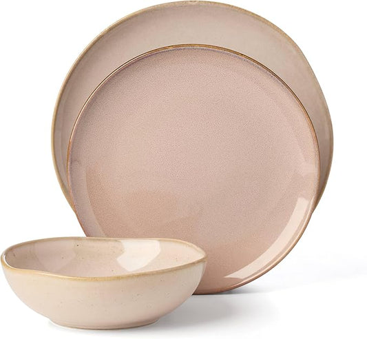 Oneida 897202 Organic Shades 12-Piece Dinnerware Set, Clay