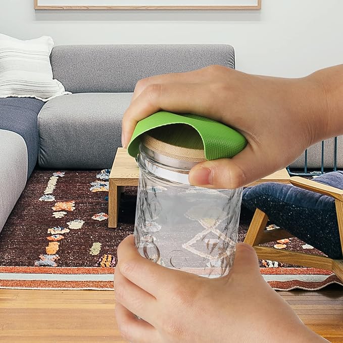 4pcs Jar Opener Gripper Pads, Rubber Jar Grippers Multi-function Jar Opener for Seniors with Arthritis Weak Hands Kitchen Coasters(Blue, Green, Gray, Purple)