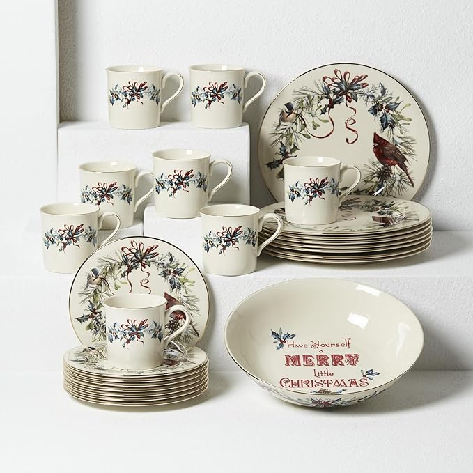Lenox 185518002 Winter Greetings Dinner Plate, Christmas Dinnerware