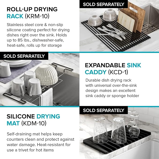 KRAUS Premier 32-inch Undermount Single Bowl 18-Gauge Stainless Steel Kitchen Sink with Bottom Grid and Strainer, KBU44