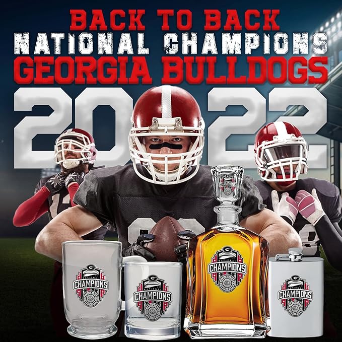 Heritage Pewter Georgia Bulldogs 2022-23 National Championship Beer Stein Glass | 15 Ounce German-Style Beer Glass | Intricately Crafted Metal Pewter Alma Mater Inlay