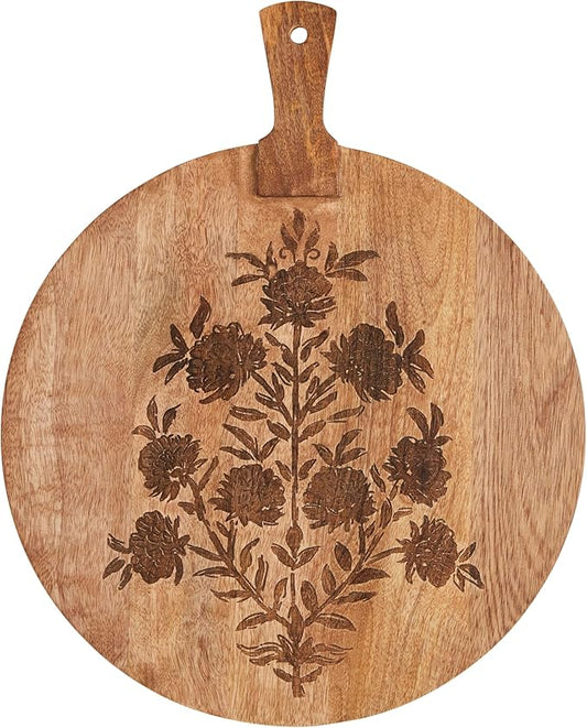 Mud Pie Block Print Circle Board; 18 1/2" x 15"
