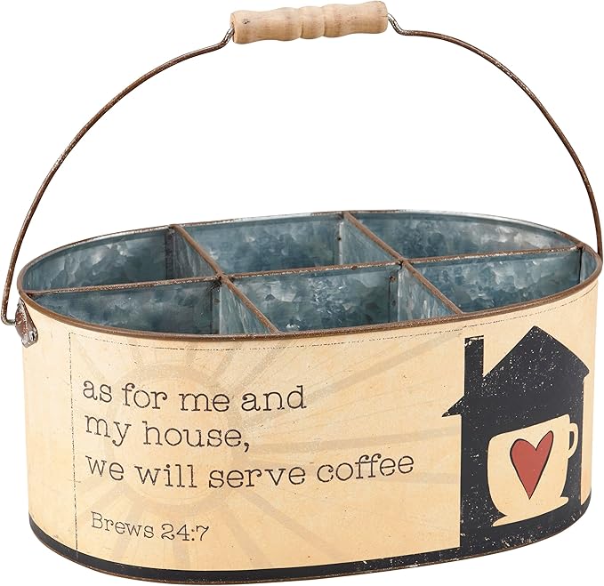 Primitives by Kathy Serve Coffee Kitchen Caddy, 12" x 5.50" x 8", Multicolor