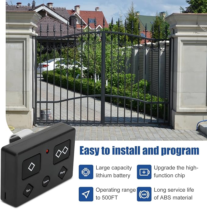 2 for AXP1/AXS1 Ghost Controls Gate Opener Remote, 5-Button Premium Remote Transmitter, Compatible with Ghost Controls Single/Dual Automatic Gate Openers Systems