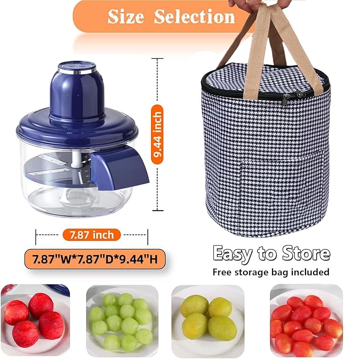 Electric Grape Peeling Machine Automatic Garlic Peeler Machine, with Storage Bag and Cleaning Tools, Rechargeable Home Kitchen Aid Peeler Small Commercial Fruit Skin Remover Tool (BLUE)