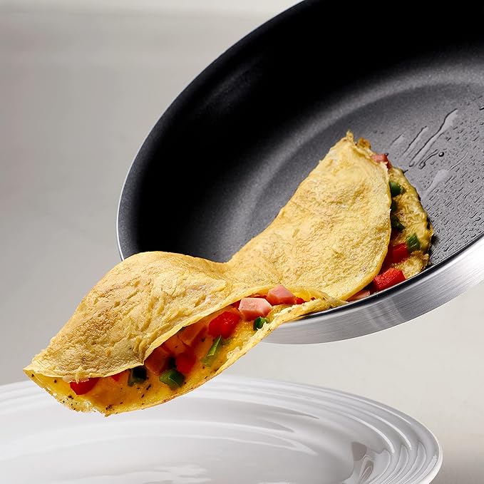 Tramontina Professional 10-Inch Non Stick Frying Pan, Heavy-Gauge Aluminum Skillet with Reinforced Nonstick Coating, Red Handle, Dishwasher and Oven Safe