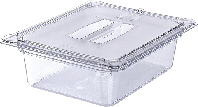 Carlisle FoodService Products 10221B07 StorPlus Half Size Food Pan, Polycarbonate, 4" Deep, Clear (Pack of 2)