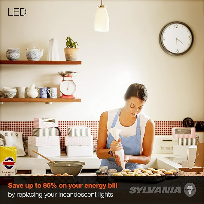 LEDVANCE Sylvania LED A19 Light Bulb, 60W Equivalent, Efficient 9W, CEC Compliant, 10 Year, Non-Dimmable, 2700K, 800 Lumens, 90 CRI, Soft White (41372) (Pack of 1, 24 Count Total)