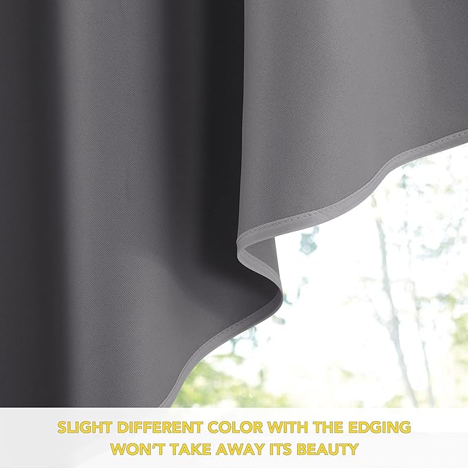 NICETOWN Half Window Kitchen Tier Curtains- Tailored Scalloped Valance/Swags for Basement/Bedroom(One Pair, 36 by 36-inches Each Panel, Grey)