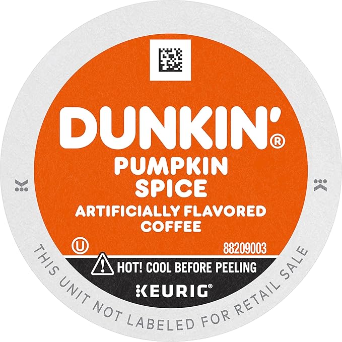 Dunkin’ Pumpkin Spice Coffee, Limited Edition Fall Coffee, K Cup Pods , 10 Count Boxes (Pack of 6)