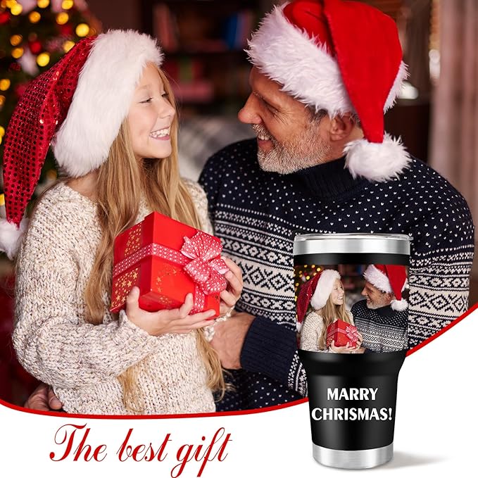 Personalized Tumbler with Logo Pictures Text Name, Custom 30oz Stainless Steel Tnmbler, Personalized Mug Cup, Fathers Day Anniversary Wedding Christmas Birthday Gifts for Women Men Office (30uv)