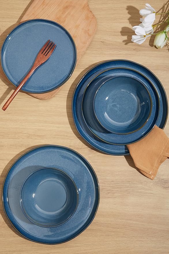 Ceramic Dinnerware Set,12 Piece Modern Dish Set for Stylish Gatherings,Microwave & Dishwasher Safe,Chip-Resistant Plates and Bowls Sets for 4 – Beauty Meets Durability