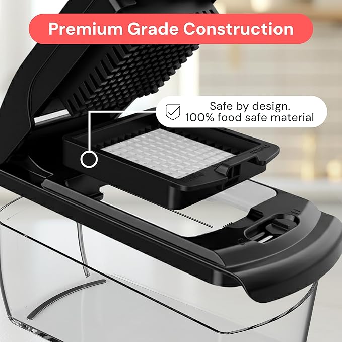 Fullstar The Original Pro Chopper - Vegetable Chopper and Spiralizer, Food Chopper with Container, Fruit Slicer, Kitchen Gadgets & Gifts, Home Essentials (7 in 1, Black)