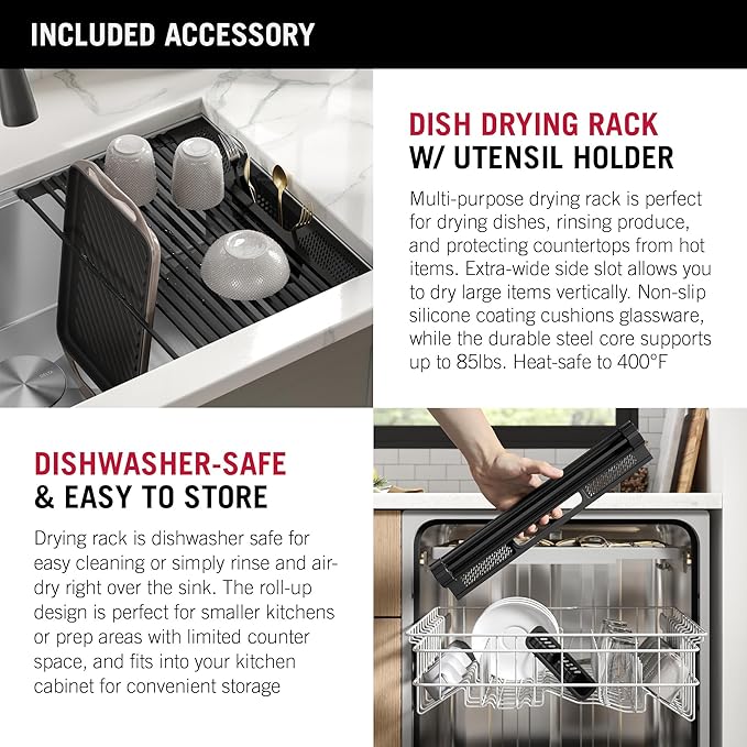 DELTA FAUCET Rivet 45-inch Workstation Kitchen Sink Undermount 16 Gauge Stainless Steel Single Bowl with 2-Tier WorkFlow Ledge and Chef’s Kit of 11 Accessories, 95BA131-45S-SS