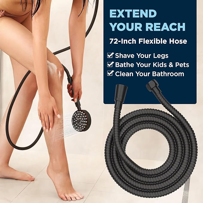 HammerHead Showers® Solid Metal Dual Shower Head Combo – OIL RUBBED BRONZE – 8 Inch Rainfall High Flow Shower Head & Handheld Shower Head High Pressure with Hose 6ft - Hotel-Like Double Shower Heads