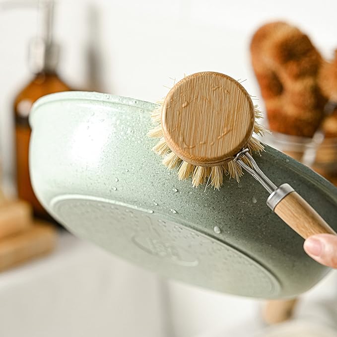 Jungle Culture Replacement Brush Heads for Eco Dish Brush • Wooden Washing Up Brush Heads Pack of 4 • Interchangeable Soft Bristle Refills • Natural Dish Scrubbers • Zero Waste Cleaning Products