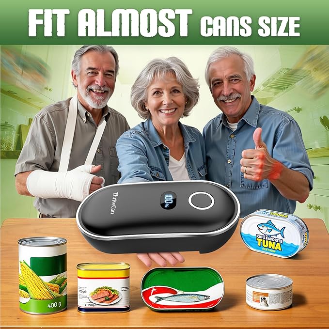 Rechargeable Electric Can Opener, One-Touch Automatic Can Opener with Smooth Edge, Effortless Can Opener for Seniors, Arthritis, Weak Hands, Home, Ideal Kitchen Tool for Daily Use