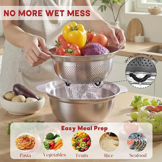 Colander and Mixing Bowls Black
