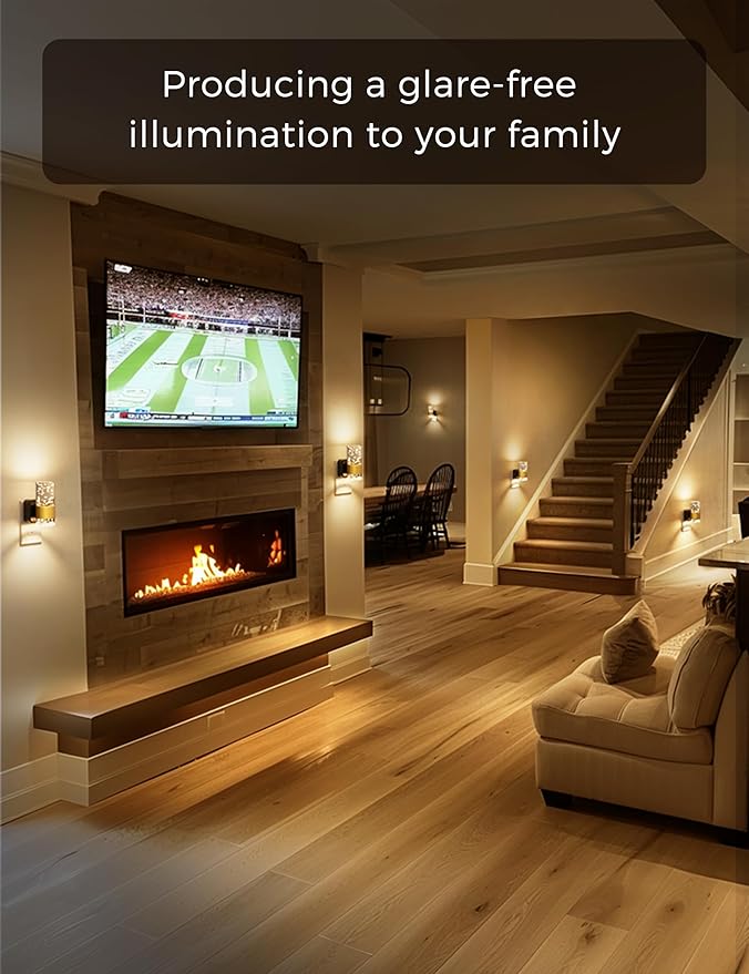 L LOHAS LED Night lights plug into wall, Soft Light Night Light with Adjustable Brightness, Plug in Night Light with Auto Light Sensor, Wall Sconce-style Design Nitelight for Bathroom,Hallway, 1 Pack