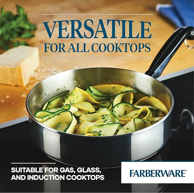 Farberware Classic Stainless Steel Fry Lid, Saute Pan (2.75 Quart), Silver