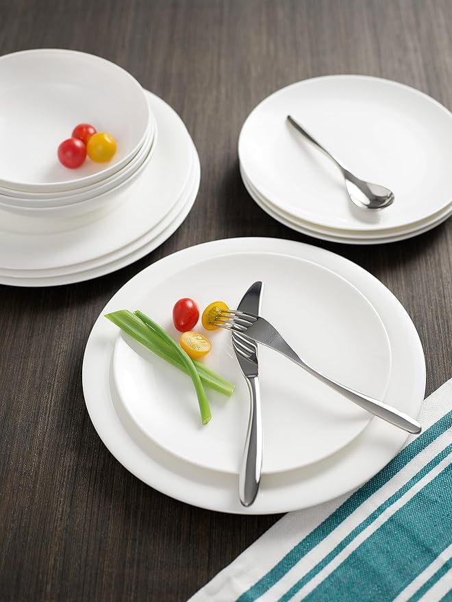 Nambé Bend 45-Piece Flatware Collection – Excellent Forged Stainless Steel Utensils with Graceful Curved Handles, Service for 8 with Hostess Set – Contemporary Tableware for Dining & Events