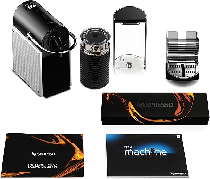 Nespresso Pixie Coffee and Espresso Machine by De'Longhi with Milk Frother, Aluminum, 34 ounces
