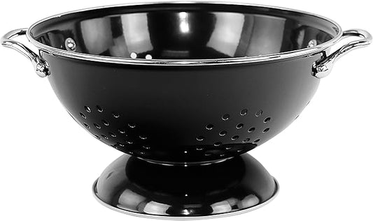 Calypso Basics by Reston Lloyd Powder Coated Enameled Colander, 3 Quart, Black,80100