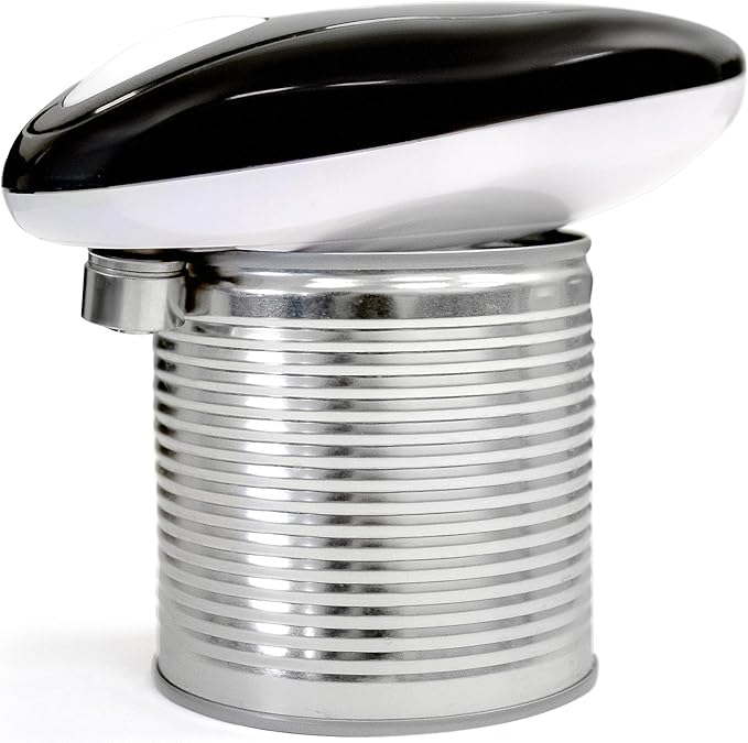 A1 Electric Can Opener – Smooth Edge Tin Opener with Easy-Touch Start & Stop, Ergonomic, Compact & Cordless Design - Black