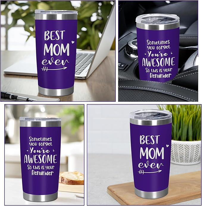 TEEZWONDER Mom Birthday Gifts from Daughter Son - 20 oz Stainless Steel Insulated Coffee Tumbler with Lid - Birthday Gifts for Mom, Mama Gift Ideas, Gift for Mother in Law Stepmom