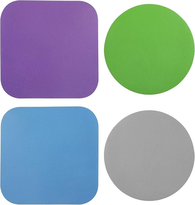 4pcs Jar Opener Gripper Pads, Rubber Jar Grippers Multi-function Jar Opener for Seniors with Arthritis Weak Hands Kitchen Coasters(Blue, Green, Gray, Purple)