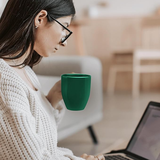 DISCOUNT PROMOS Large Coffee Cups 16 oz. Set of 10, Bulk Pack - Perfect for Tea, Espresso, Cappuccino, Hot Cocoa - Green