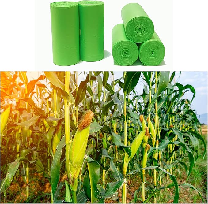 2.6 Gallon 10L Compost Bag, Small trash bag 200 Counts, Strong&Leakage-Free, Green Compostable Liner Bag for Food Scrap/Kitchen Compost Bin, Unscented Thick Trash Bag for Bathroom, Bedroom, Office