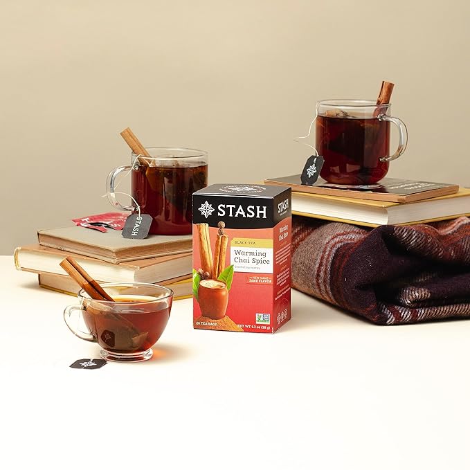 Stash Tea Chai Spice Black Tea, 6 Boxes with 20 Tea Bags Each (120 Tea Bags Total)