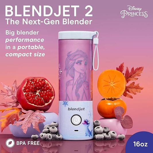 BlendJet 2 Portable Blender for Smoothies & Shakes - 16oz BlendJet Cordless Personal & Small Blender, USB-C Rechargeable & Self Cleaning - (Elsa)