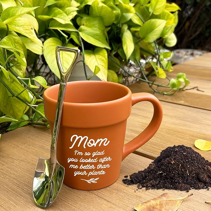 Christmas Birthday Gifts for Mom from Daughter Son, Funny Novelty Gardening Plant Lover Gifts for New Step Bonus Mom, Mother, Best Mom Ever Gift, Moms Mug